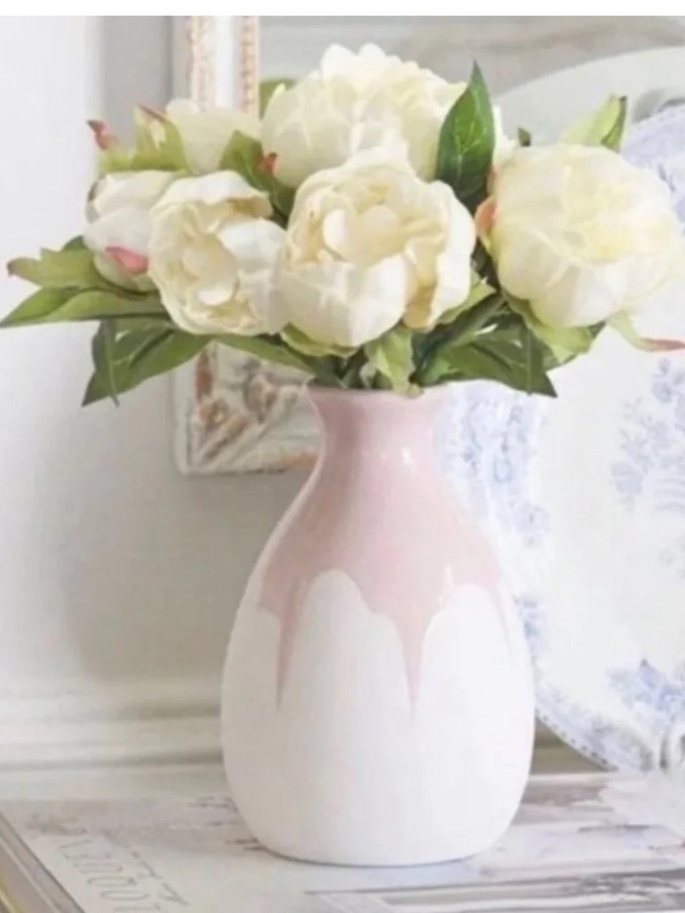 Isaac Mizrahi Loves XO Sienna Ceramic Decorative Vase in Pink & Cream
